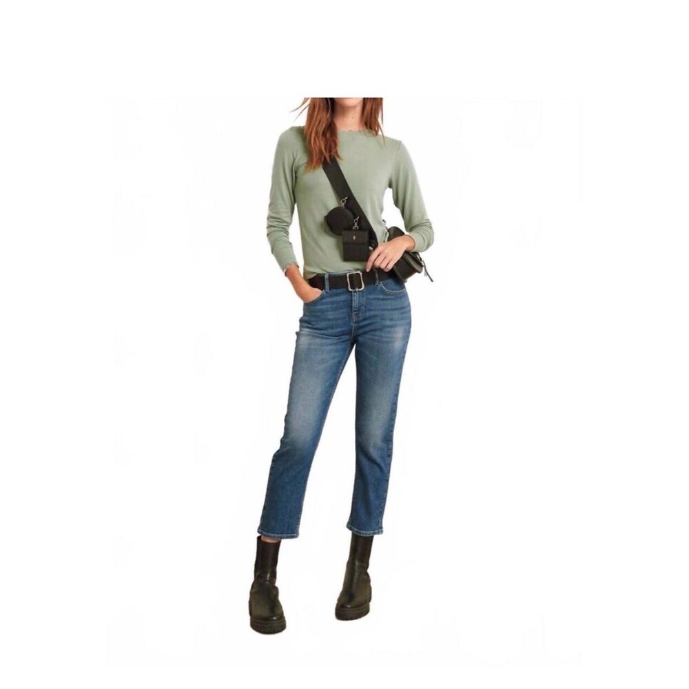 ba&sh Craft Cropped Mid-Rise Jeans in Handbrush Size 2/ US 6